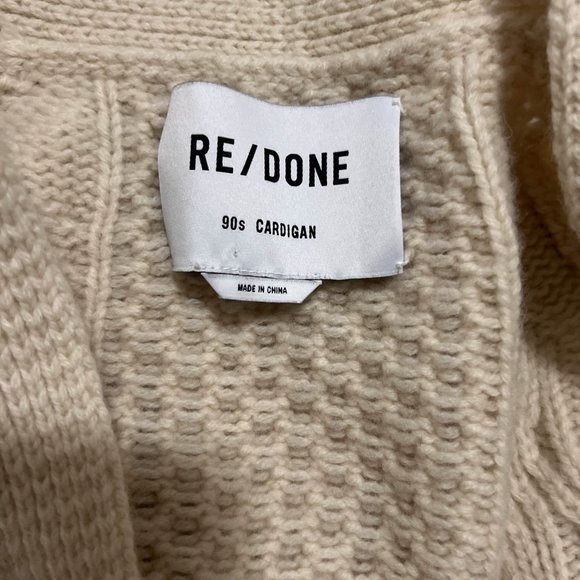 Re/Done Cream 90's Cardigan XS - Picture 7 of 10